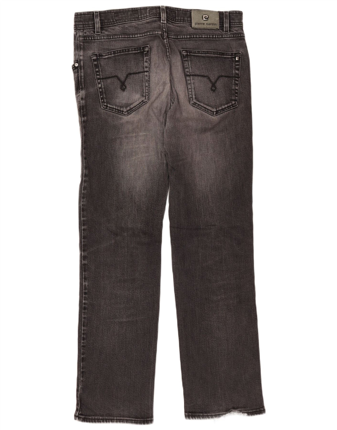PIERRE CARDIN Męskie proste dżinsy W36 L32 Szara bawełna