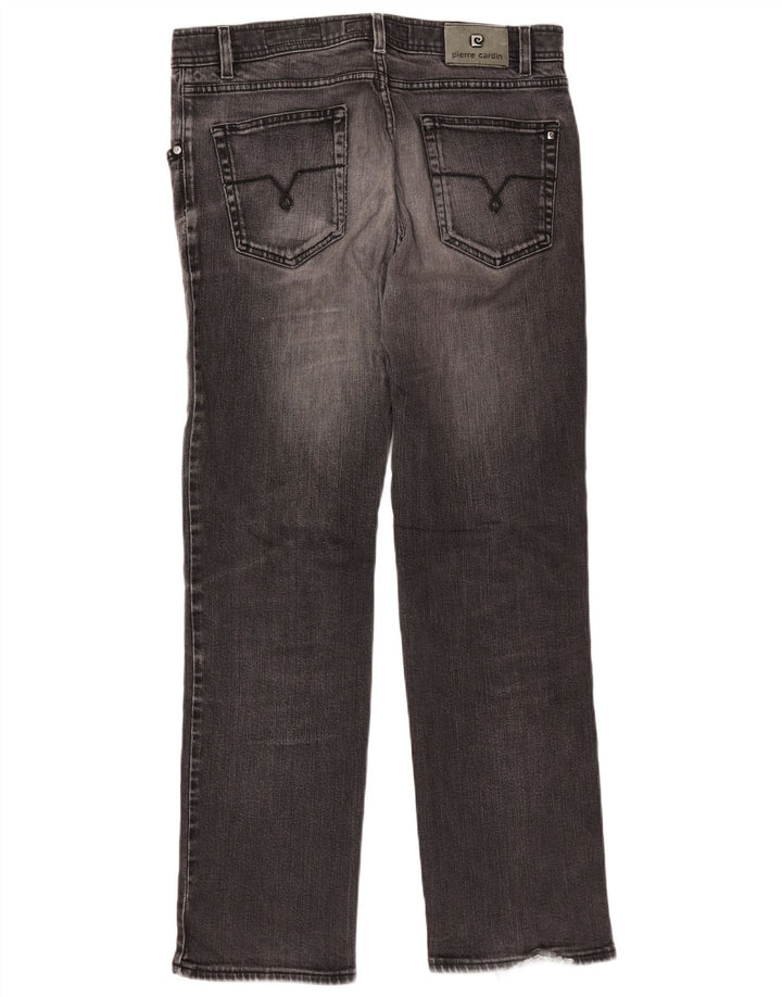 PIERRE CARDIN Męskie proste dżinsy W36 L32 Szara bawełna