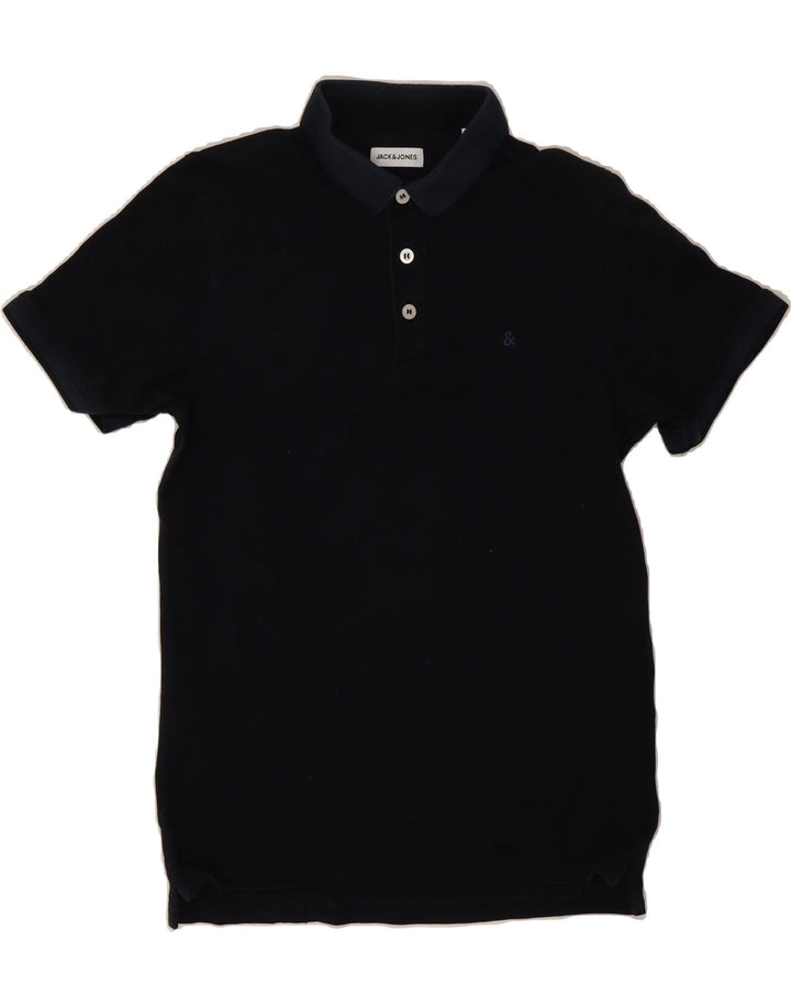JACK & JONES Mens Polo Shirt Medium Navy Blue Cotton Vintage Jack & Jones and Second-Hand Jack & Jones from Messina Hembry 