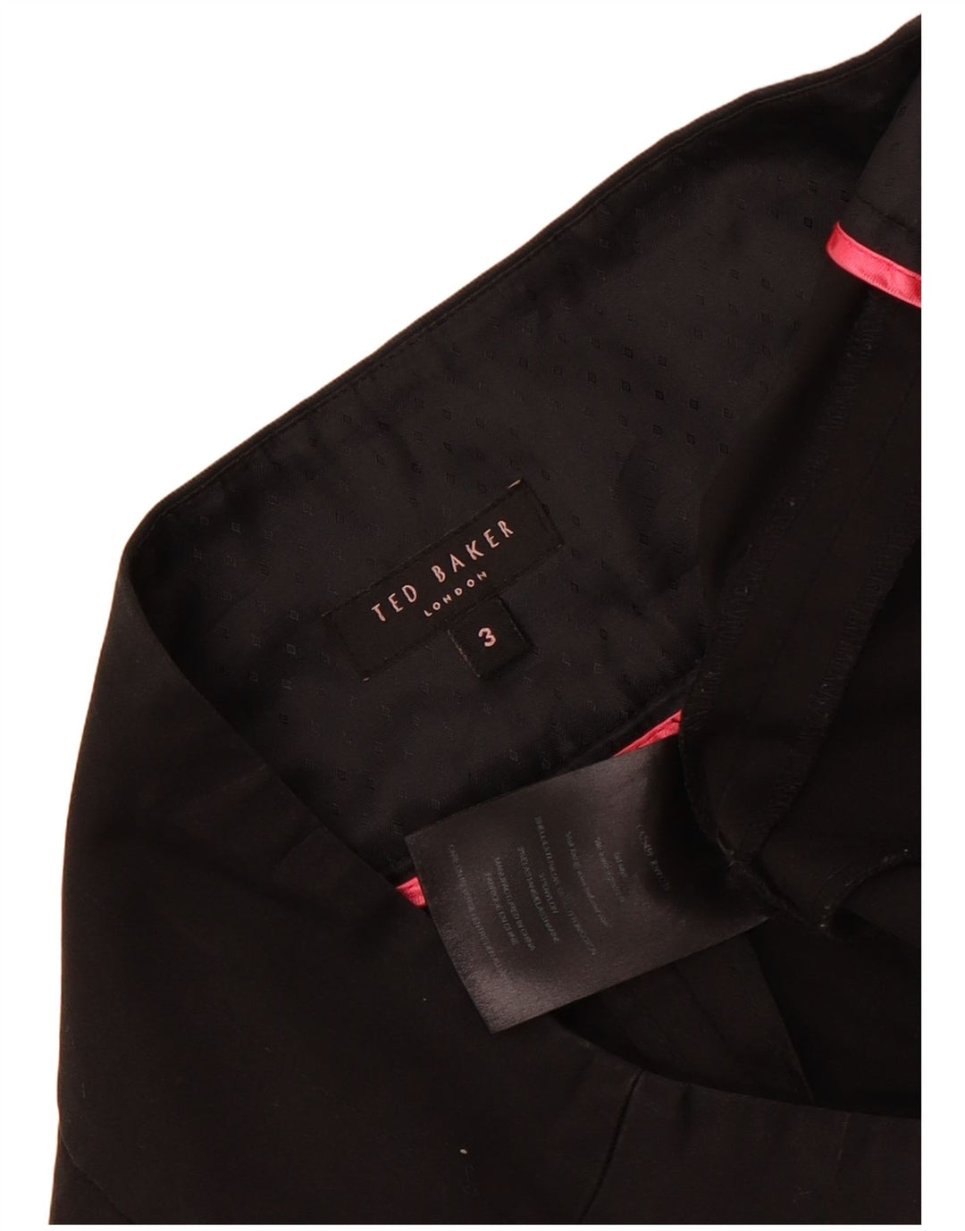 Damskie spodnie chino Ted Baker, rozmiar 3, średnie, W30 L29, czarne, bawełniane