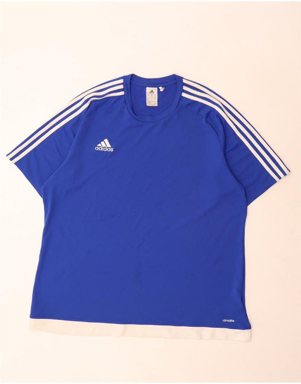 Adidas Męska koszulka Climalite Top 2XL Niebieski poliester z blokami kolorów