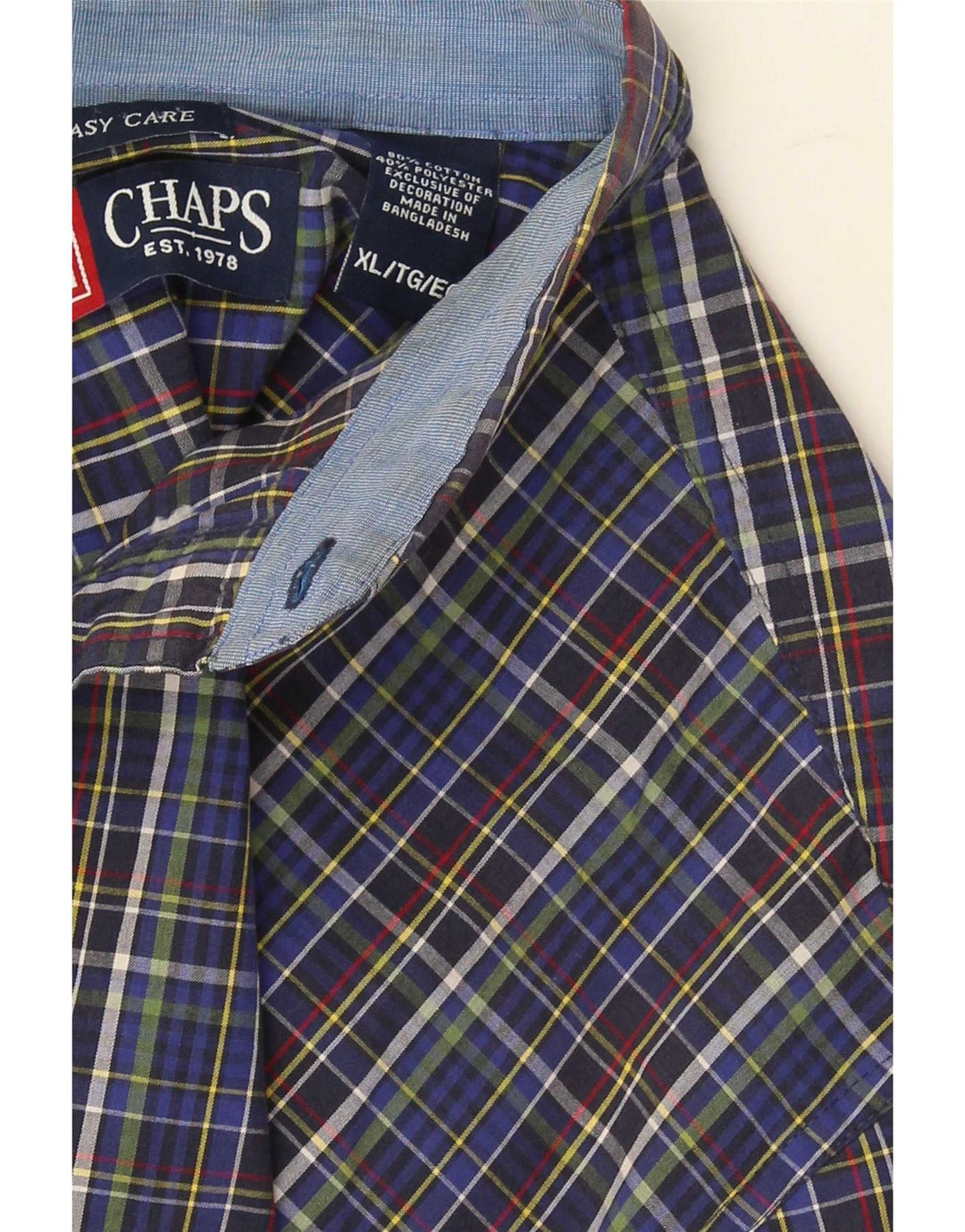 Koszula męska Chaps Easy Care XL w niebieską kratkę, bawełniana