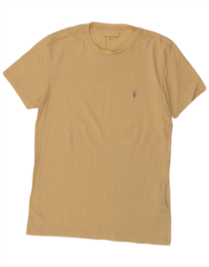 T-shirt męski All Saints, mały, żółty, bawełniany