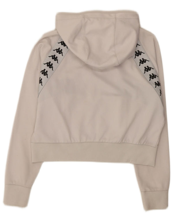 Damski sweter Kappa Oversize z kapturem i zamkiem błyskawicznym UK 10 Small White