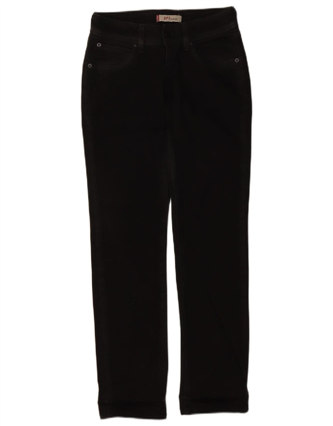 Damskie jeansy Levi's 571 Slim W26 L30 Czarna bawełna