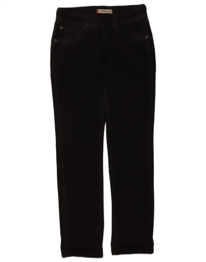 Damskie jeansy Levi's 571 Slim W26 L30 Czarna bawełna