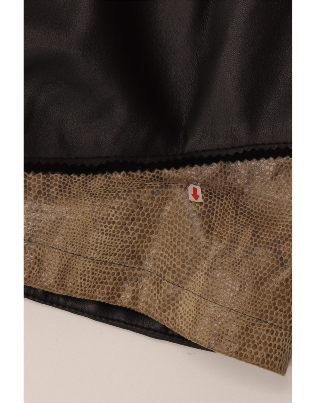 Damska kurtka skórzana Linea EU 46/48 2XL Czarna skóra z blokami kolorów