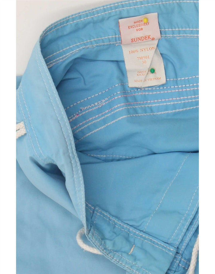 Męskie spodenki kąpielowe Sundek, nylon w niebieskie paski