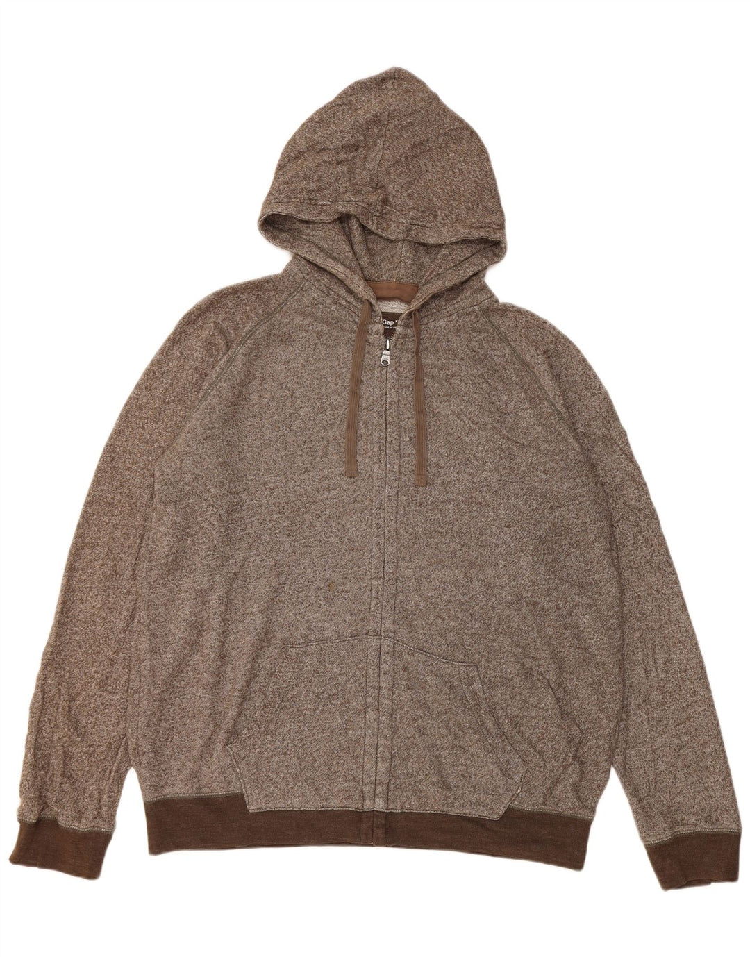 Męski sweter Gap z kapturem i zamkiem XL, brązowy, nakrapiany