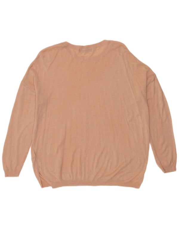 Marks & Spencer Damski sweter z dekoltem w łódkę UK 16, duży, różowy, akrylowy