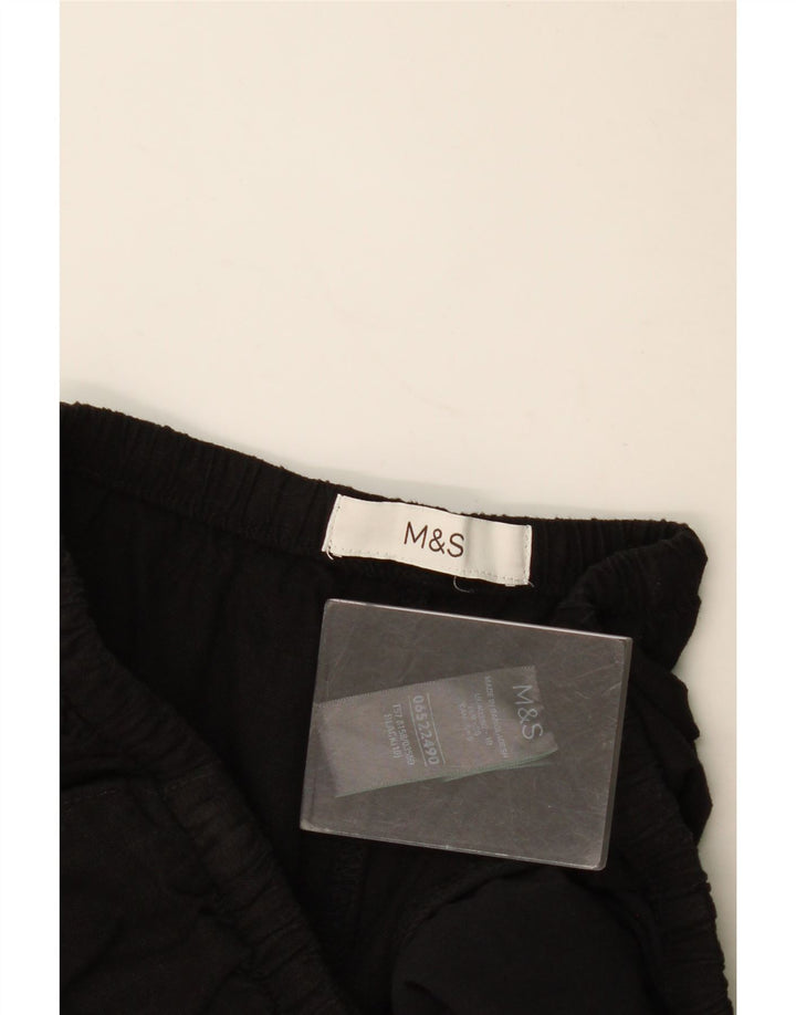 Marks & Spencer Damskie spodenki Chino UK 10 Small W30 Czarne lniane
