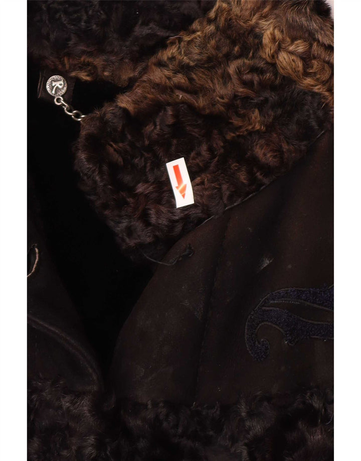 Damski płaszcz z peleryną Shearling Robrik IT 44 średni brąz