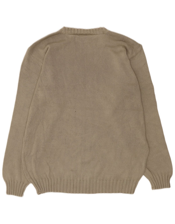 Męski sweter Paul & Shark z okrągłym dekoltem, średnio beżowy, bawełniany