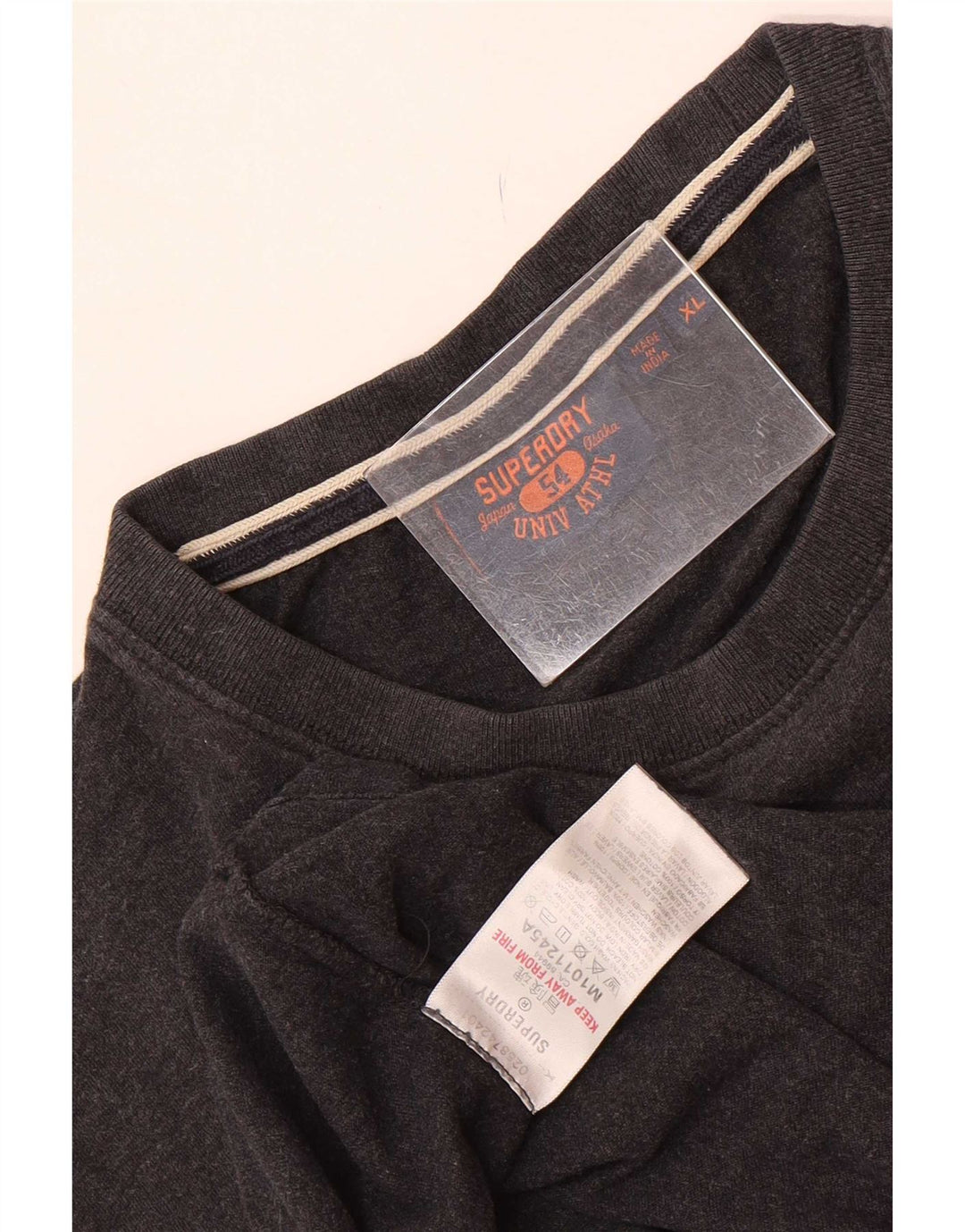 Męski T-shirt Superdry z grafiką, rozmiar XL, szara bawełna
