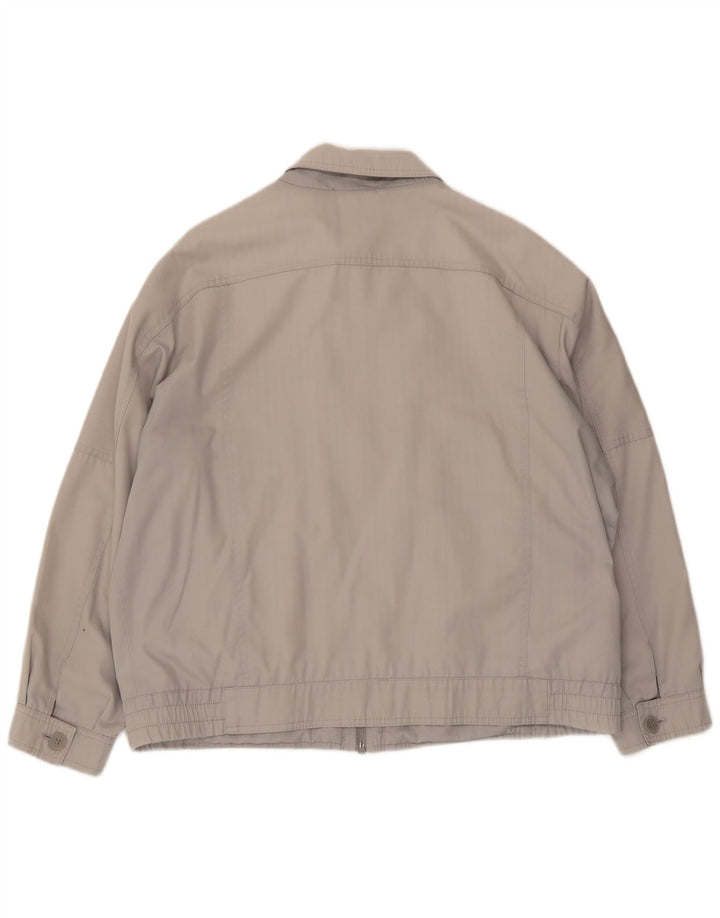 Męska kurtka bomber w stylu vintage UK 40, duża, szara, z poliestru