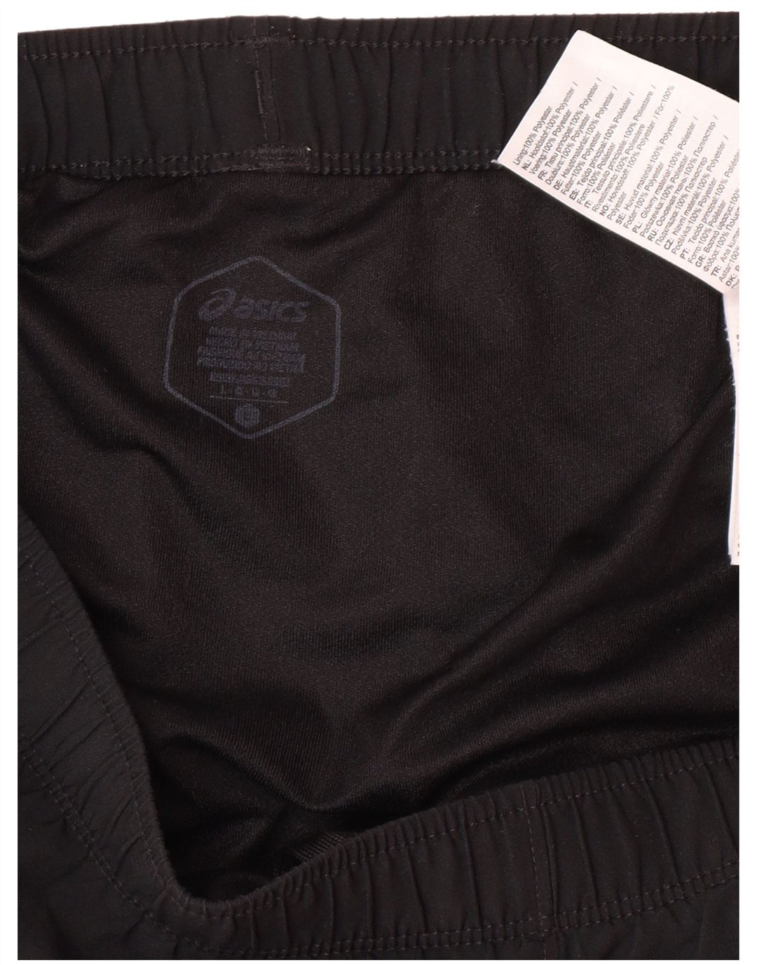 Męskie spodenki sportowe ASICS, duże, czarne, poliestrowe