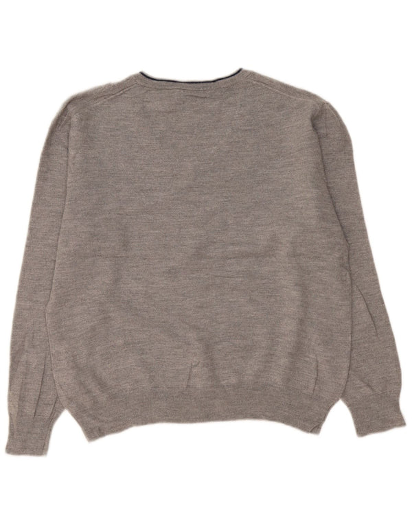 Sweter damski Polo Ralph Lauren z dekoltem w kształcie litery V, UK 16, duży, szary, wełniany