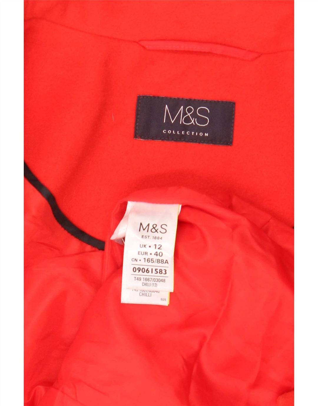 Marks & Spencer Płaszcz damski UK 12, średni czerwony poliester