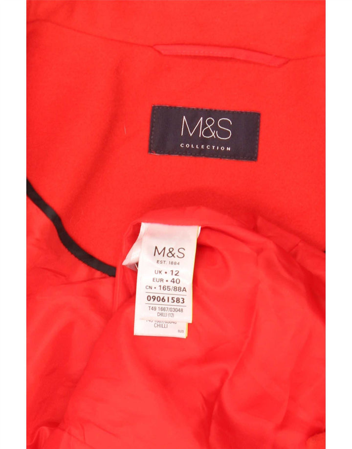 Marks & Spencer Płaszcz damski UK 12, średni czerwony poliester