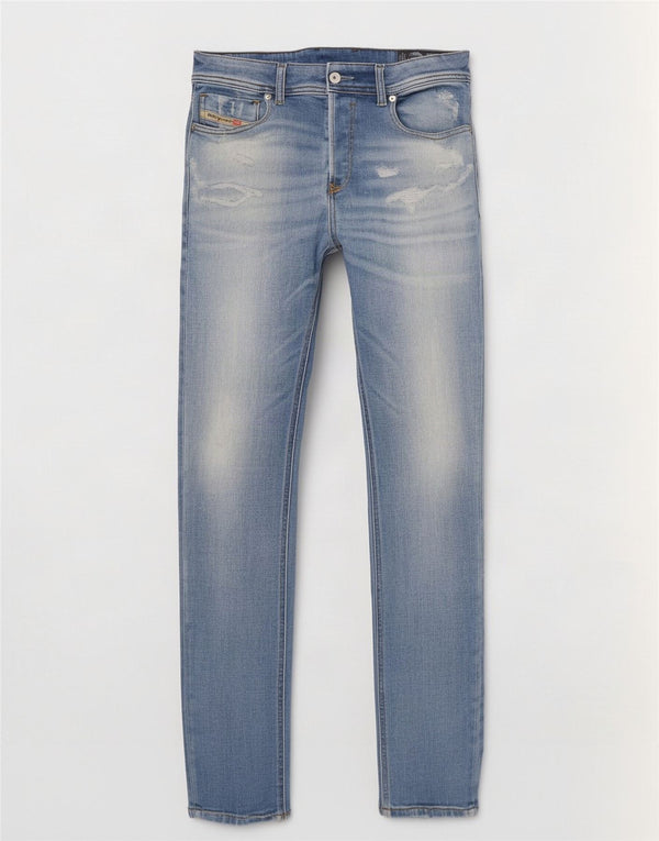 Diesel Męskie Sleenker Distressed Slim Skinny Jeans W30 L32 Niebieskie bawełniane