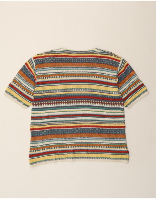 Damski sweter Camelot z dekoltem w kształcie litery V, UK 18 XL, wielobarwny, geometryczny retro