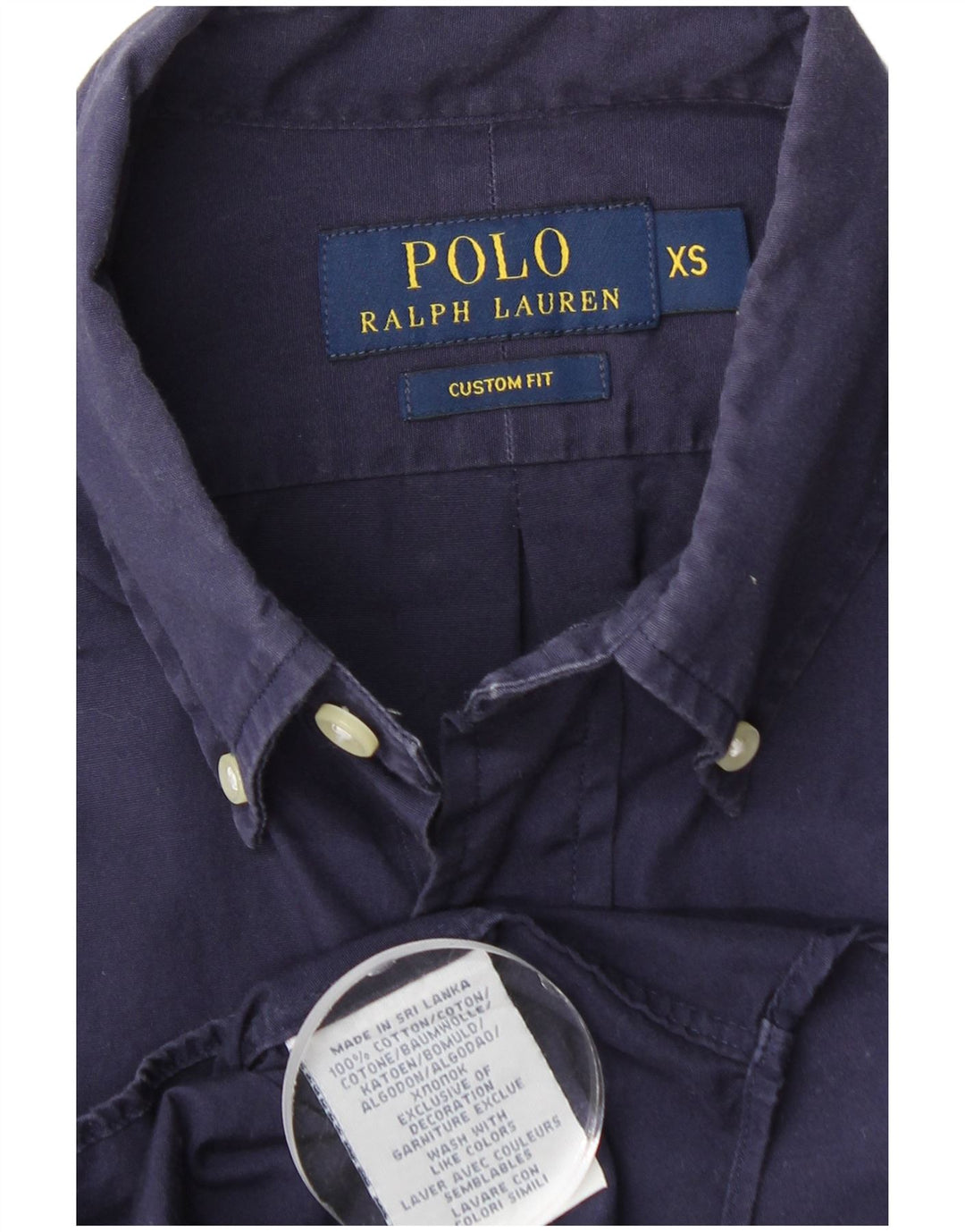 POLO RALPH LAUREN Męska koszula o dopasowanym kroju XS, granatowa, bawełniana