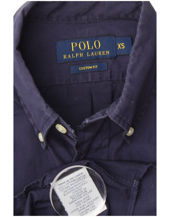 POLO RALPH LAUREN Męska koszula o dopasowanym kroju XS, granatowa, bawełniana