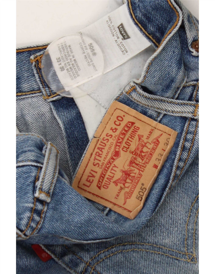 Męskie jeansy Levi's 505 Straight W33 L30 Niebieskie bawełniane