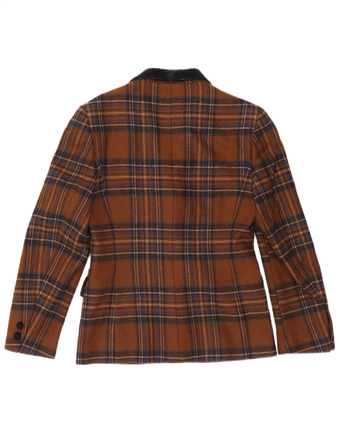 Damska marynarka zapinana na 3 guziki Misstwidd IT 42 Wełniana krata w kolorze średniego brązu