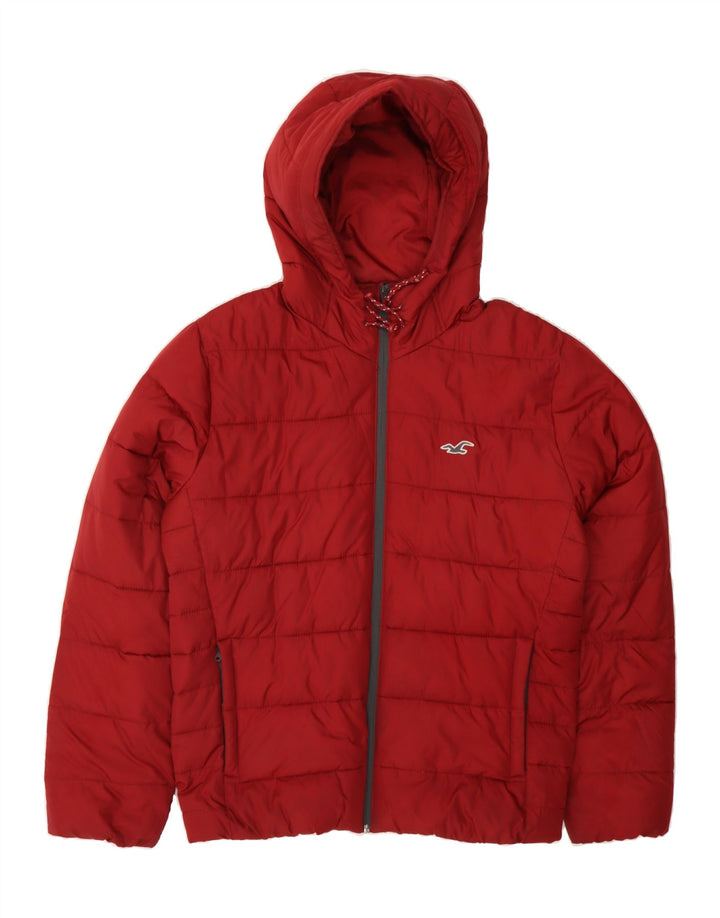 HOLLISTER Mens Padded Jacket UK 38 Medium Red Polyester Vintage Hollister and Second-Hand Hollister from Messina Hembry 