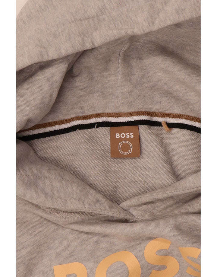 Damska bluza z kapturem Hugo Boss Graphic Oversize UK 14, średnia szarość