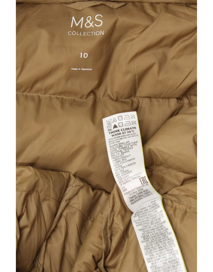 Marks & Spencer Damski płaszcz z kapturem, oversize, wyściełany, UK 10, mały, beżowy