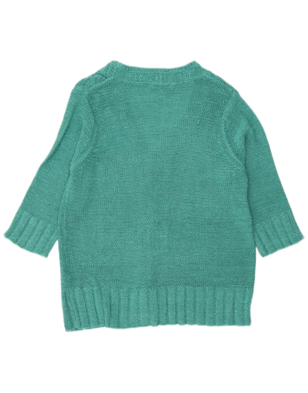 MARKS & SPENCER Womens 3/4 Sleeve Cardigan Sweater UK 12 Medium  Green