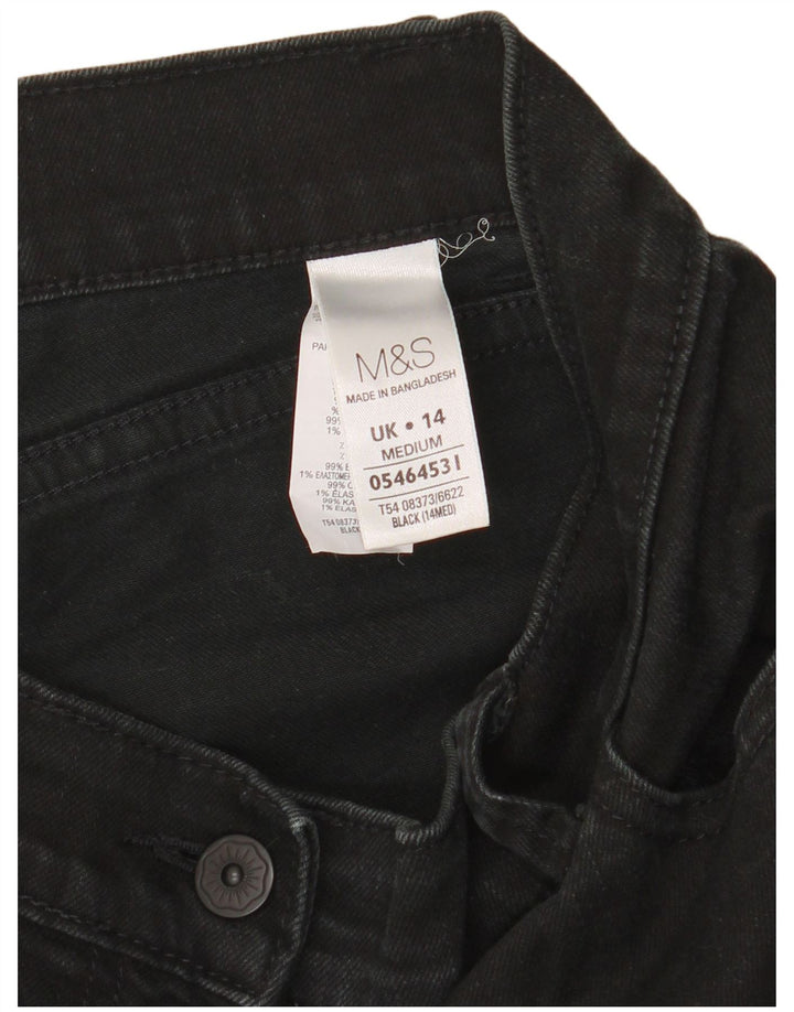 Marks & Spencer Damskie jeansy Bootcut UK 14 Large W32 L30 Czarna bawełna