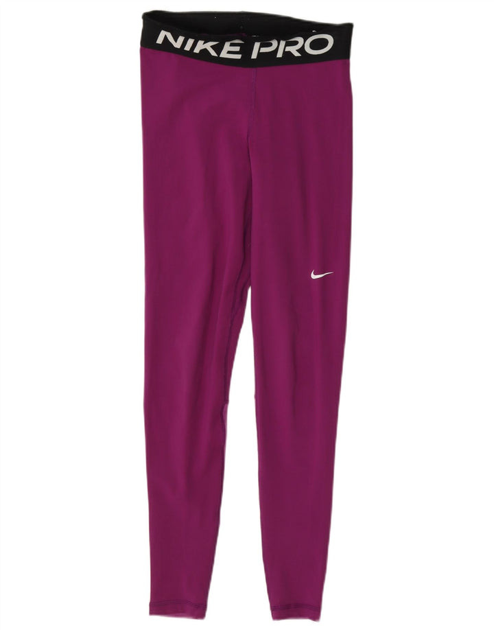 Damskie legginsy Nike Graphic UK 8, małe fioletowe bloki kolorów