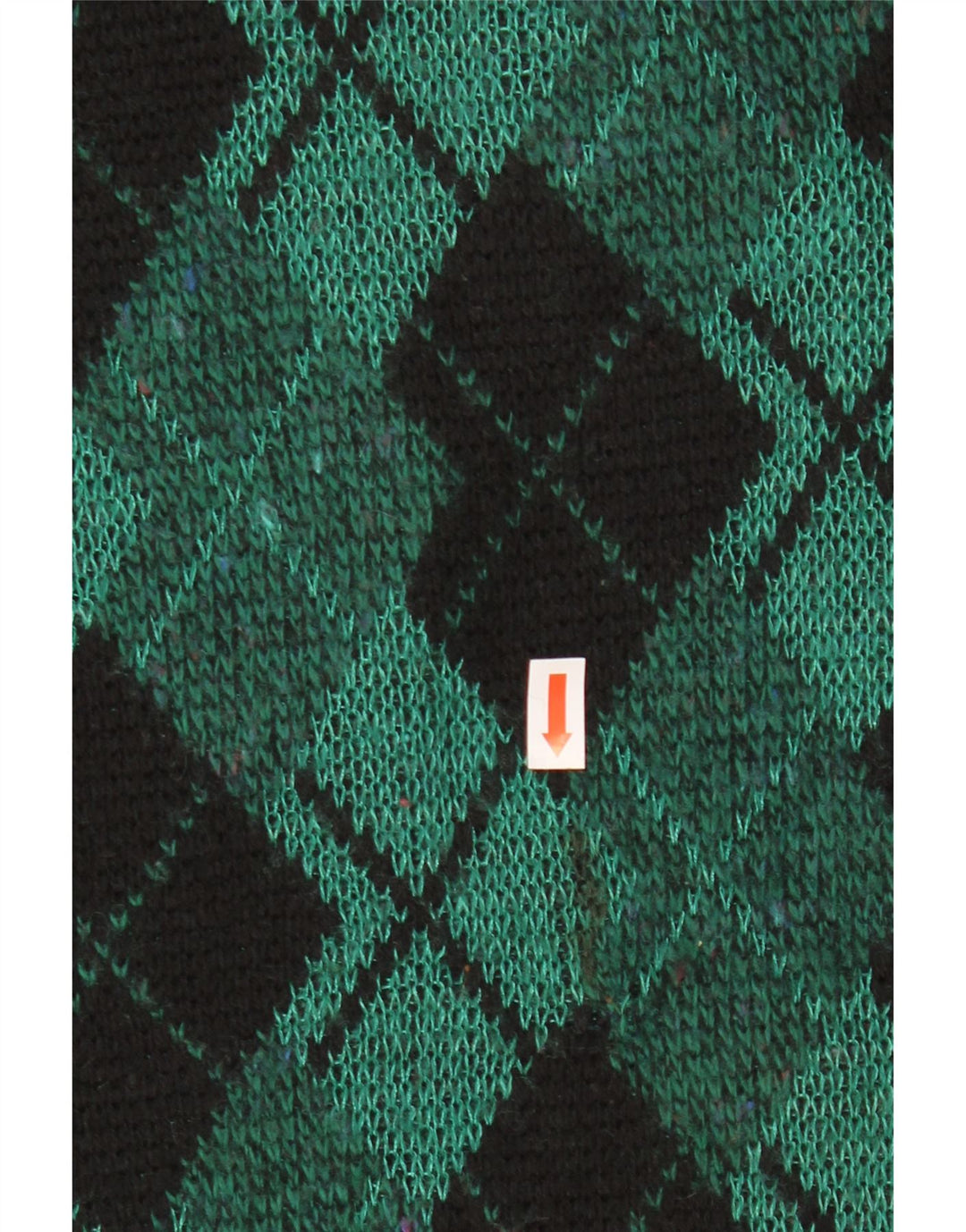 Vintage męski sweter z okrągłym dekoltem IT 48 średni zielony Argyle/diament