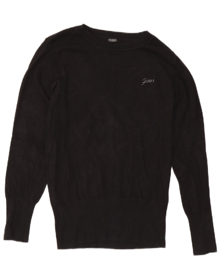 Sweter damski Guess z okrągłym dekoltem UK 12, średni czarny wiskoza