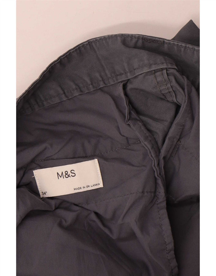 Męskie spodenki cargo Marks & Spencer W34, duże, szare, bawełniane
