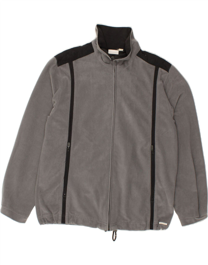 DIADORA Womens Oversized Tracksuit Top Jacket UK 10 Small Grey Striped | Vintage Diadora | Thrift | Second-Hand Diadora | Used Clothing | Messina Hembry 