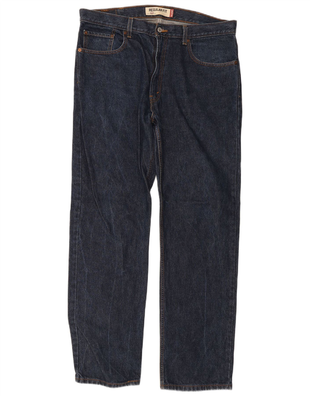 Męskie jeansy Levi's 505 o regularnym kroju W38 L34 Granatowa bawełna