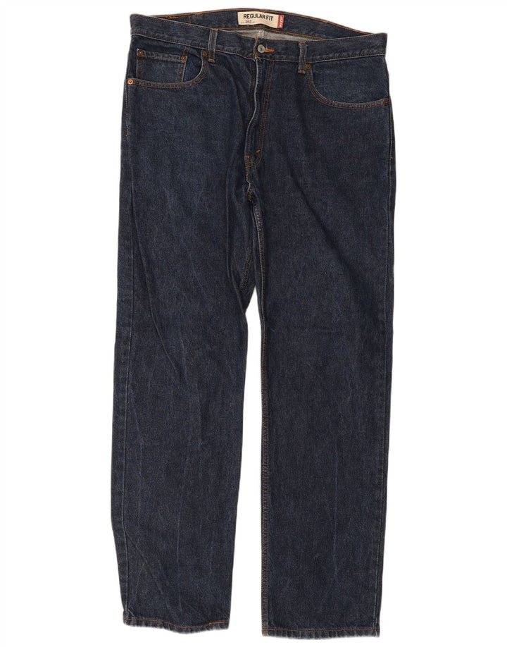Męskie jeansy Levi's 505 o regularnym kroju W38 L34 Granatowa bawełna