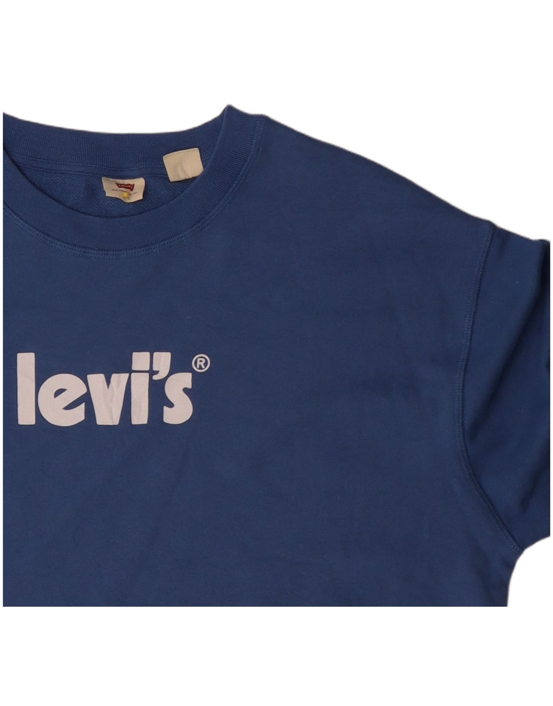 Damski sweter z grafiką Levi's UK 16, duży, niebieski, bawełniany