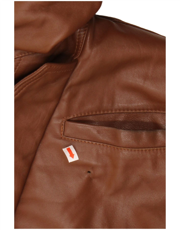 Vintage męska kurtka skórzana UK 42 XL brązowa skóra