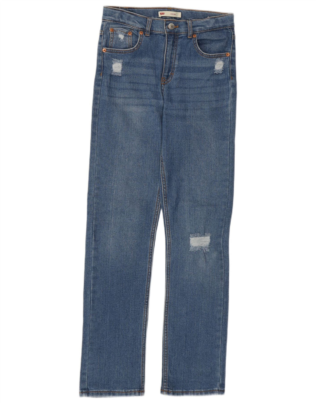 LEVI'S Boys Low Pro Distressed Straight Jeans 11-12 Years W26 L28 Blue