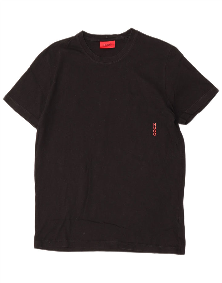T-shirt męski Hugo Boss, mały, czarny, bawełniany
