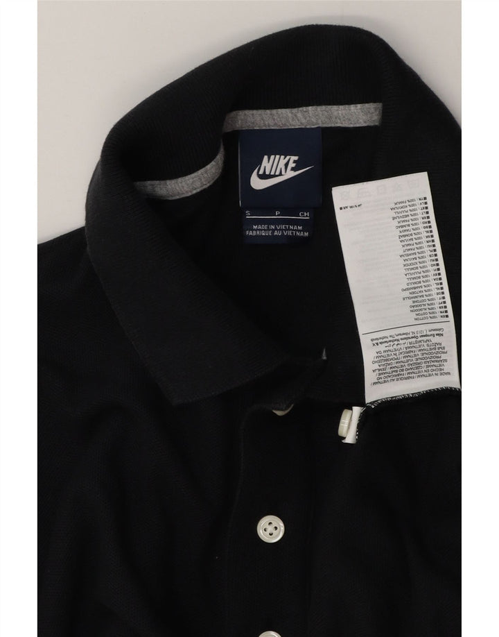 Męska koszulka polo z grafiką Nike, mała, czarna, bawełniana