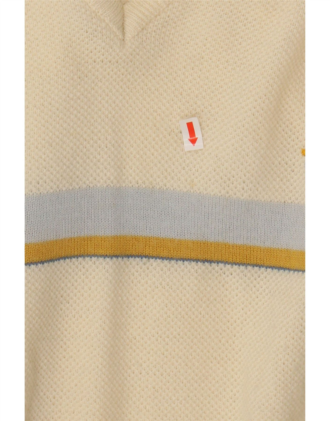 VINTAGE Womens V-Neck Jumper Sweater UK 12 Medium Beige Wool