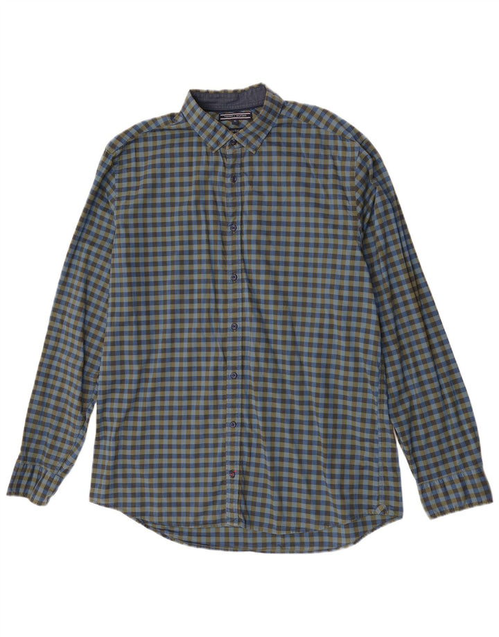 Koszula męska Tommy Hilfiger XL, niebieska bawełniana kratka