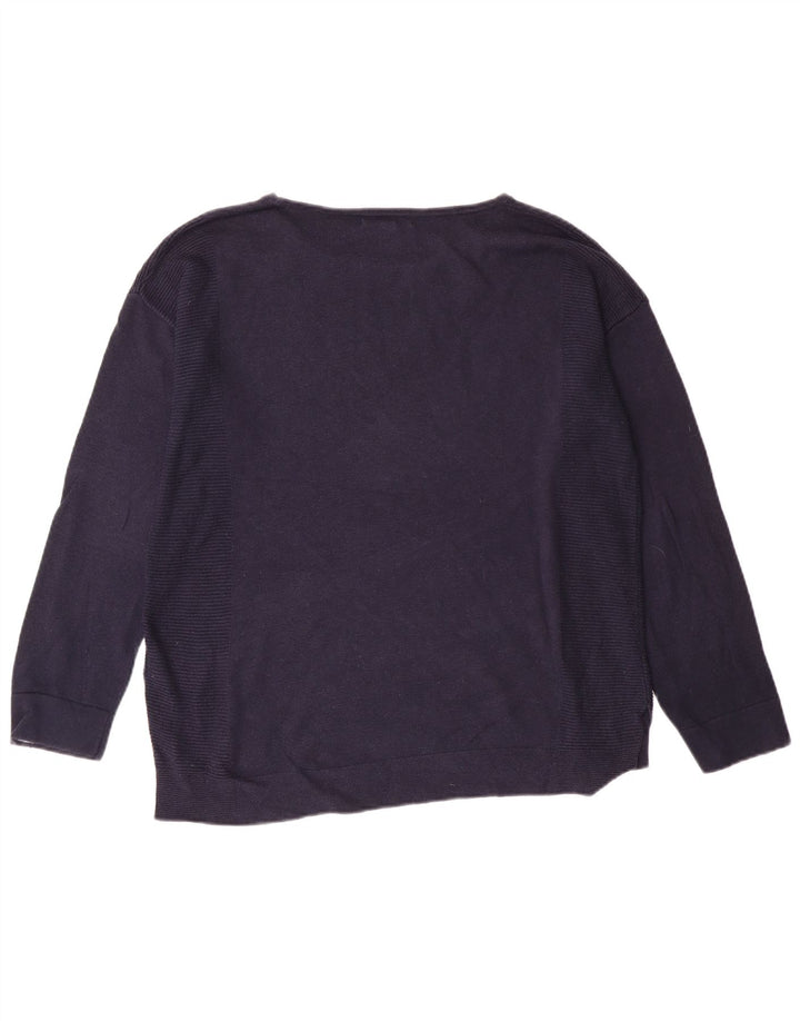 WHITE STUFF Damski sweter z dekoltem w łódkę UK 10, mały, granatowy
