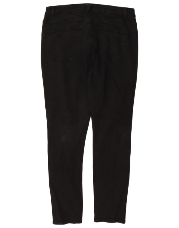 Crew Clothing Damskie obcisłe dżinsy UK 14 duże W34 L30 Czarna bawełna